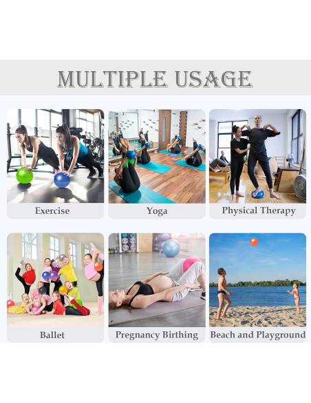 Pelota de Pilates Goonidy 22,86 cm Morada para Ejercicio