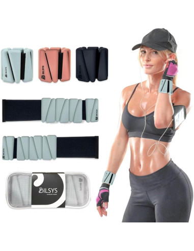 Pesas Ajustables de Silicona BILSYS 0,45 kg para Muñeca y Tobillo