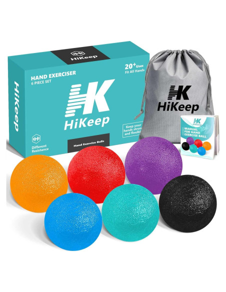 Pelotas Antiestrés HiKeep - Paquete de 6, Resistencia Media