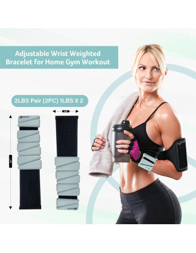 Pesas Ajustables de Silicona BILSYS 0,45 kg para Muñeca y Tobillo