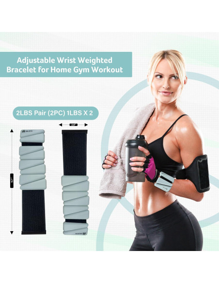 Pesas Ajustables de Silicona BILSYS 0,45 kg para Muñeca y Tobillo