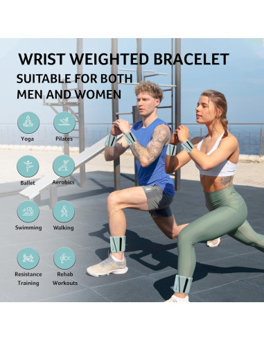 Pesas Ajustables de Silicona BILSYS 0,45 kg para Muñeca y Tobillo