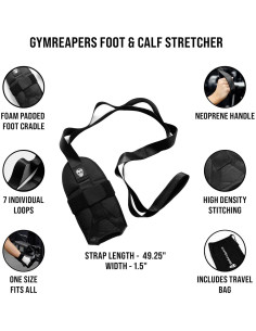 Estirador de pies y pantorrillas Gymreapers - Nylon, Negro 2