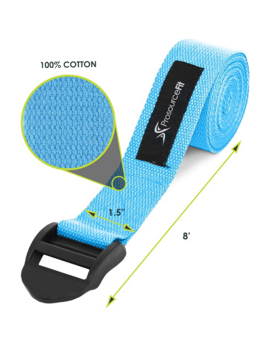 Correa de Yoga ProsourceFit Algodón 8 pies Aqua