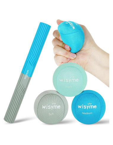 Paquete 3 Pelotas Antiestrés y 1 Barra WISYME - Ejercicio y Terapia