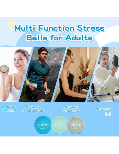 Paquete 3 Pelotas Antiestrés y 1 Barra WISYME - Ejercicio y Terapia