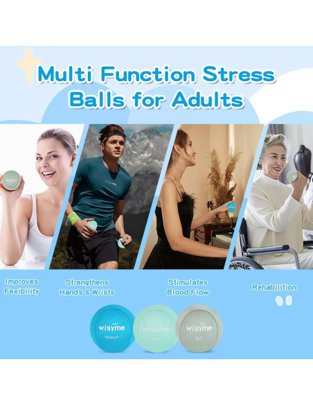 Paquete 3 Pelotas Antiestrés y 1 Barra WISYME - Ejercicio y Terapia