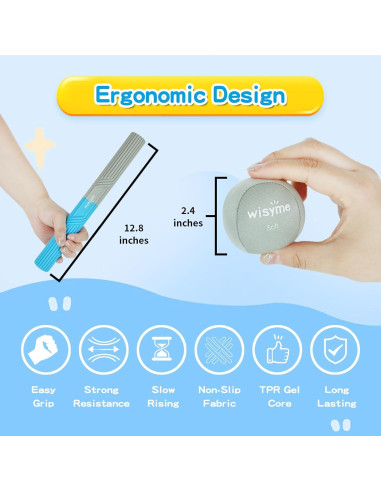 Paquete 3 Pelotas Antiestrés y 1 Barra WISYME - Ejercicio y Terapia