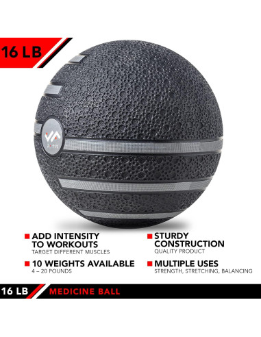 Balón Medicinal JFIT 7,26 kg para Ejercicio y Rehabilitación