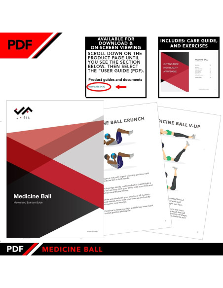 Balón Medicinal JFIT 7,26 kg para Ejercicio y Rehabilitación