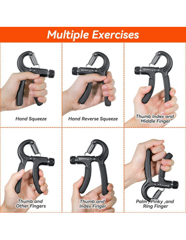 Fortalecedor de Agarre de Mano Tenalleys 11-132 lbs Negro