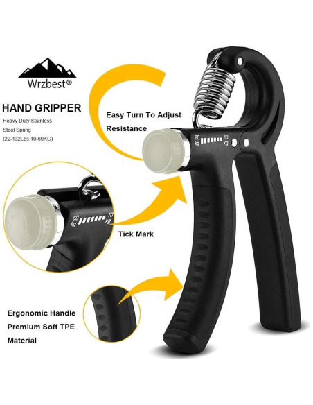 Kit de Entrenamiento de Fuerza de Agarre Wrzbest 5 Piezas