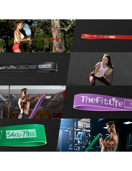 Bandas de Asistencia para Dominadas TheFitLife - 4 Niveles