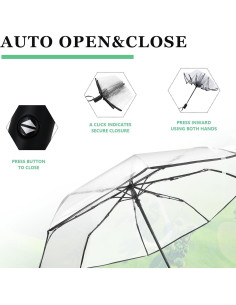 Sombrilla Transparente Automática Plegable OUYESGL 28cm 2