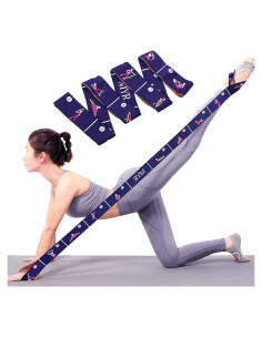 Correa de Estiramiento Elástica Xemz 135x5 cm para Yoga y Pilates