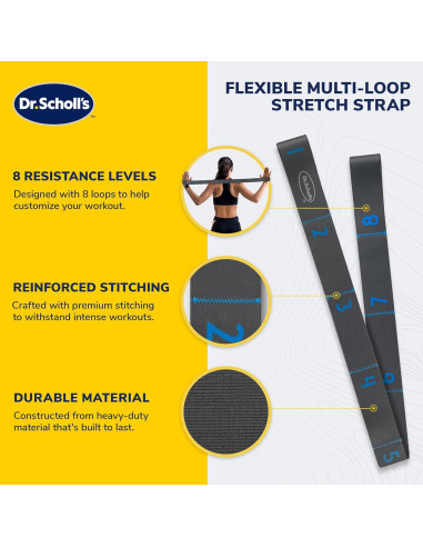 Correa de Estiramiento Flexible Dr. Scholl - 8 Niveles de Resistencia