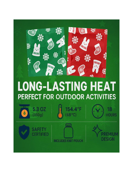 Calentadores de Manos Inlife 30 Paquetes 150g Larga Duración