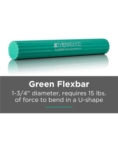 Barra de Terapia THERABAND FlexBar Verde Mediana 30.48cm