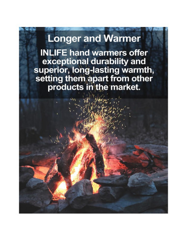 Calentadores de Manos Inlife 30 Paquetes 150g Larga Duración