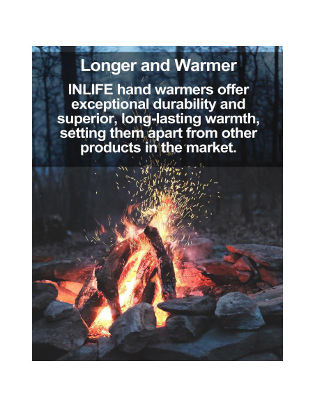 Calentadores de Manos Inlife 30 Paquetes 150g Larga Duración