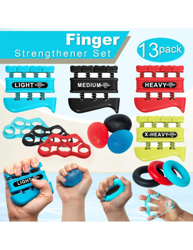 Entrenador de Fuerza de Agarre DICYWUDI 13 Niveles 0.6kg