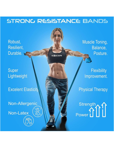 Conjunto de 5 Bandas de Resistencia Starktape - TPE Libre de Látex
