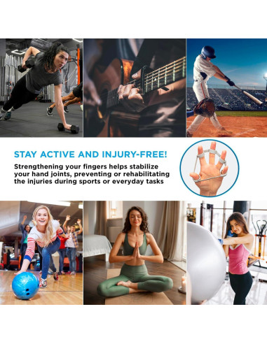 Fortalecedor de Agarre de Dedos DropSky - 8 Piezas, 4 Niveles