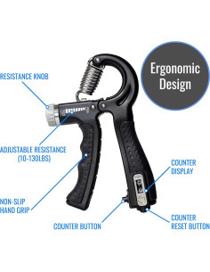 Fortalecedores de Agarre DMI Ajustables 4.54-59 kg Juego de 2 2