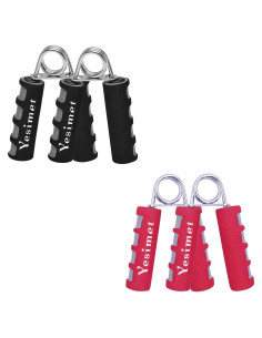 Fortalecedores de Agarre de Mano YESIMET - 2 Juegos Rojo/Negro