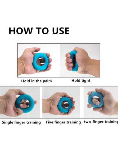 Entrenador de Fuerza de Agarre FMELAH 3 Niveles Silicona