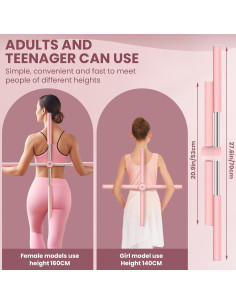 Corrector de Postura Gilprop AYO2428 Rosa + 2 Bandas Resistencia 2