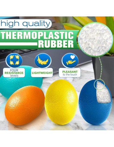 4 Pelotas de Terapia de Mano SVICHOCHKA - 4 Niveles Resistencia
