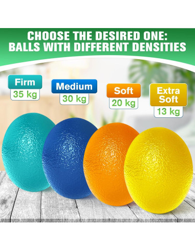 4 Pelotas de Terapia de Mano SVICHOCHKA - 4 Niveles Resistencia