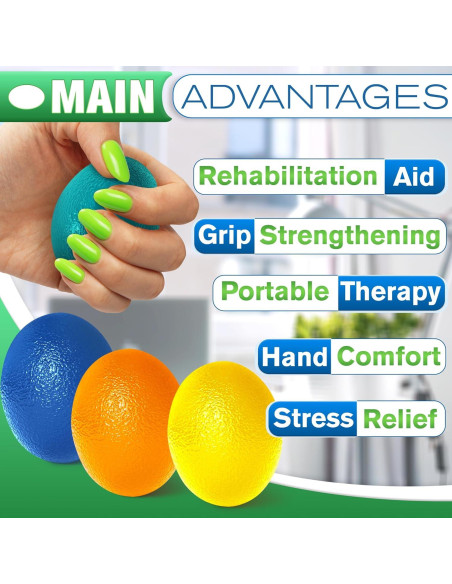 4 Pelotas de Terapia de Mano SVICHOCHKA - 4 Niveles Resistencia