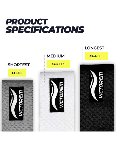 Conjunto de Bandas de Resistencia Victorem - 3 Unidades Antideslizantes