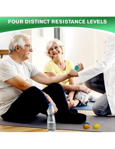 4 Pelotas de Terapia de Mano SVICHOCHKA - 4 Niveles Resistencia