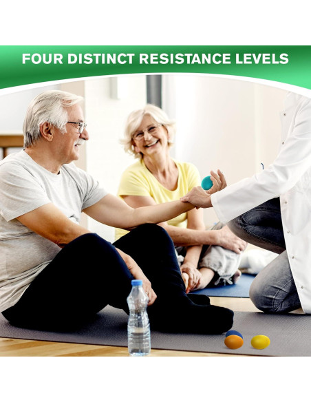 4 Pelotas de Terapia de Mano SVICHOCHKA - 4 Niveles Resistencia