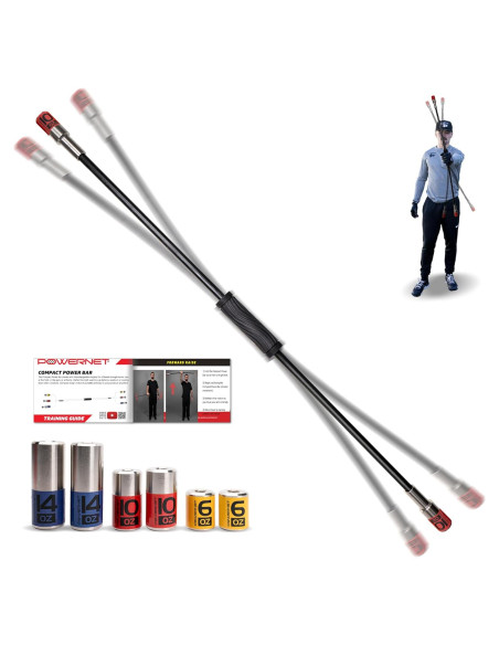 Barra de Poder Compacta PowerNet para Hombros - 3 Pesas Intercambiables