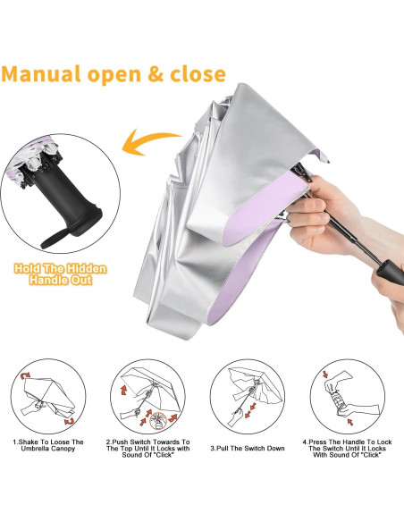 Mini Paraguas de Viaje ECOBRELLA Púrpura UPF 50+ Compacto