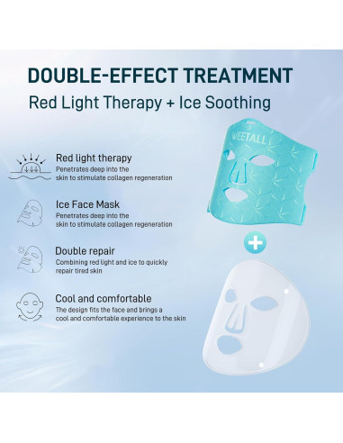 Máscara Facial LED Weetall 276 LEDs Terapia Luz Roja