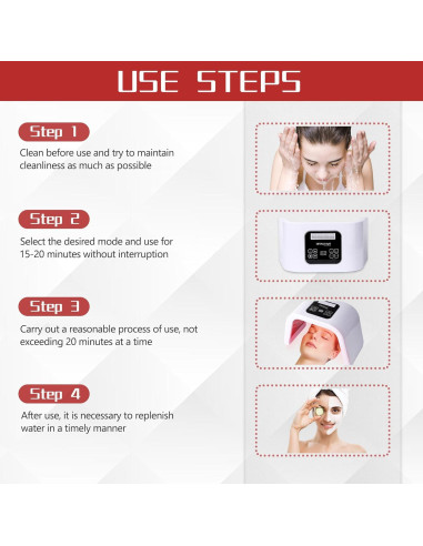 Máscara de Luz LED Facial SJFEHLLD 7 Colores Terapia