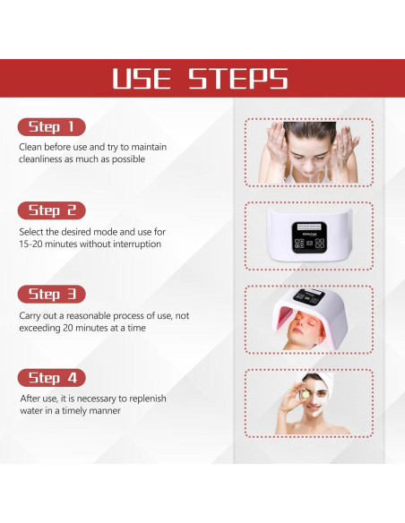 Máscara de Luz LED Facial SJFEHLLD 7 Colores Terapia