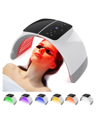 Máscara de Terapia de Luz LED Mhpoycd 7 Colores Cuidado Facial