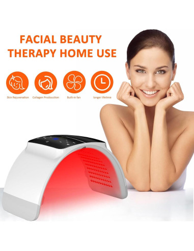 Máscara de Terapia de Luz LED Mhpoycd 7 Colores Cuidado Facial