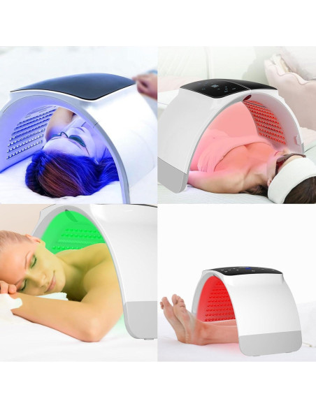 Máscara de Terapia de Luz LED Mhpoycd 7 Colores Cuidado Facial