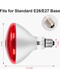 Bombilla Infrarroja 275W Hoakya E26/E27 Terapia Luz Roja 2