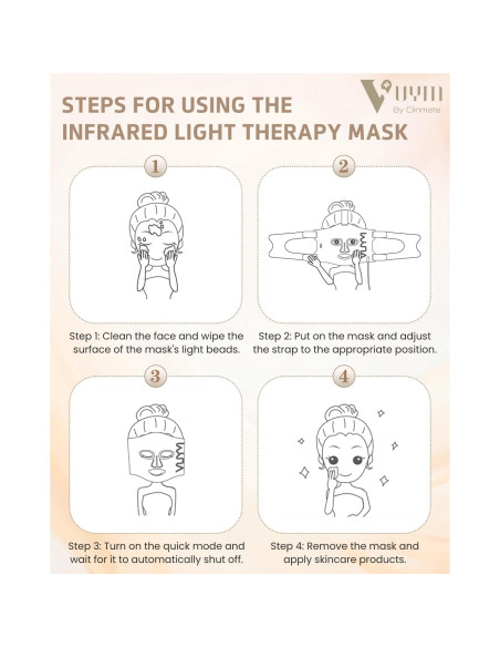 Máscara de Luz Roja VYM LED Terapia Facial Inalámbrica 5 Modos