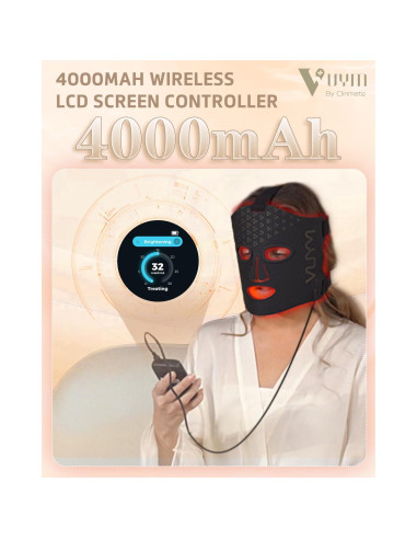 Máscara de Luz Roja VYM LED Terapia Facial Inalámbrica 5 Modos