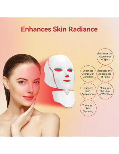 Máscara de Luz LED BeaRay 7 Colores para Cuidado Facial