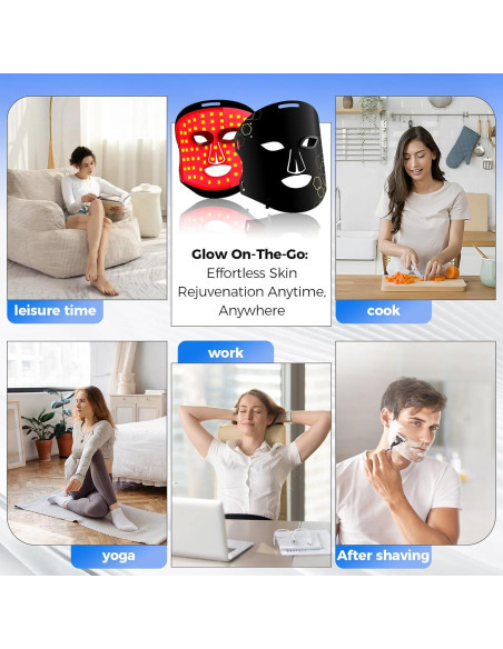 Máscara de Luz LED Aolady para Cara - Terapia Antienvejecimiento